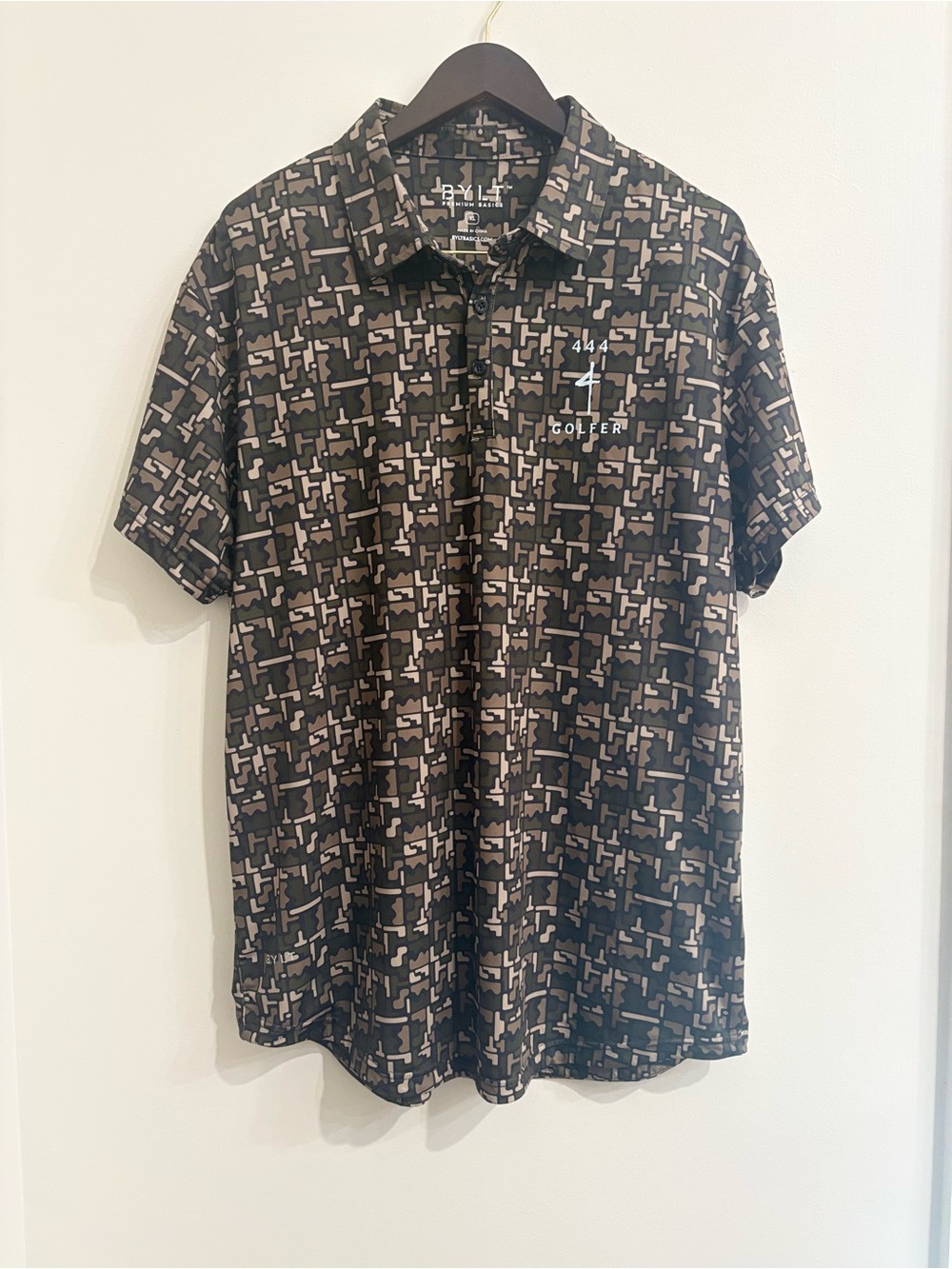 BYLT Premium Basics Mens Cameo Pattern Polo Size XL